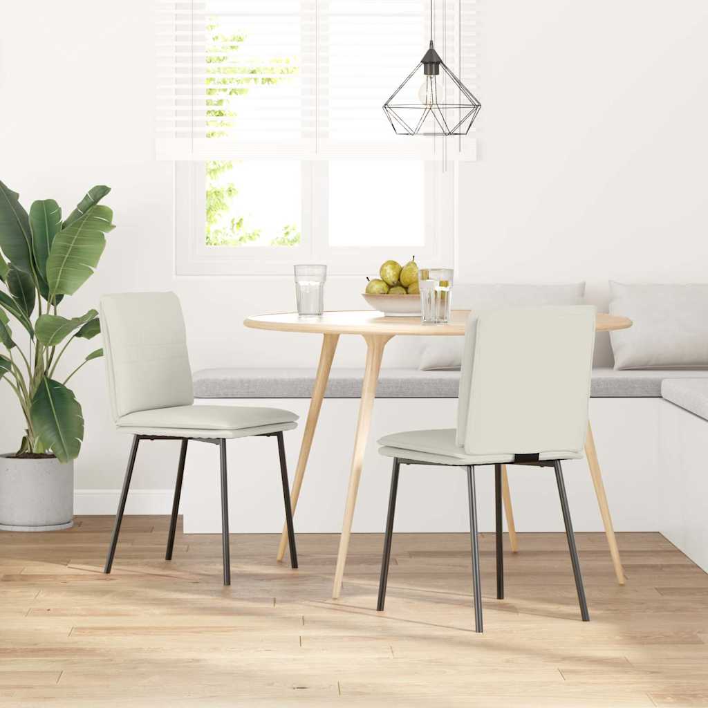 Cadeiras de jantar 2 pcs veludo cor creme