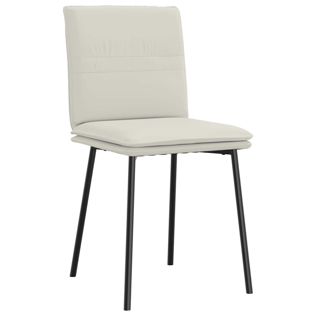 Cadeiras de jantar 2 pcs veludo cor creme