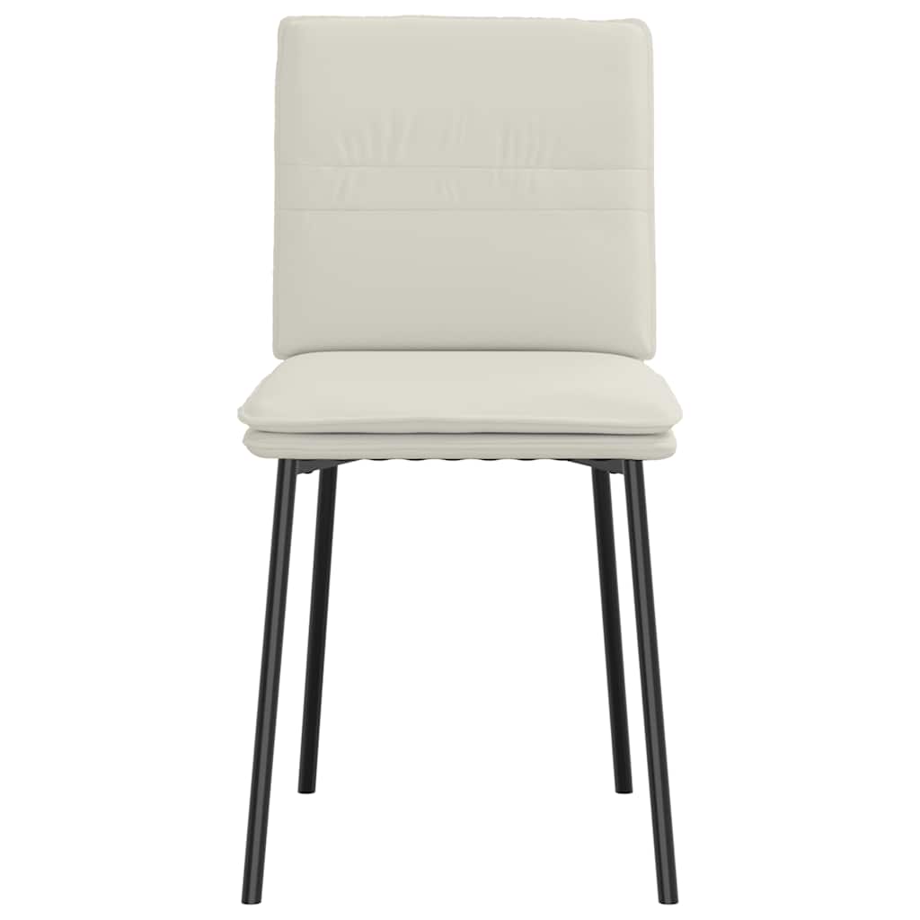 Cadeiras de jantar 2 pcs veludo cor creme