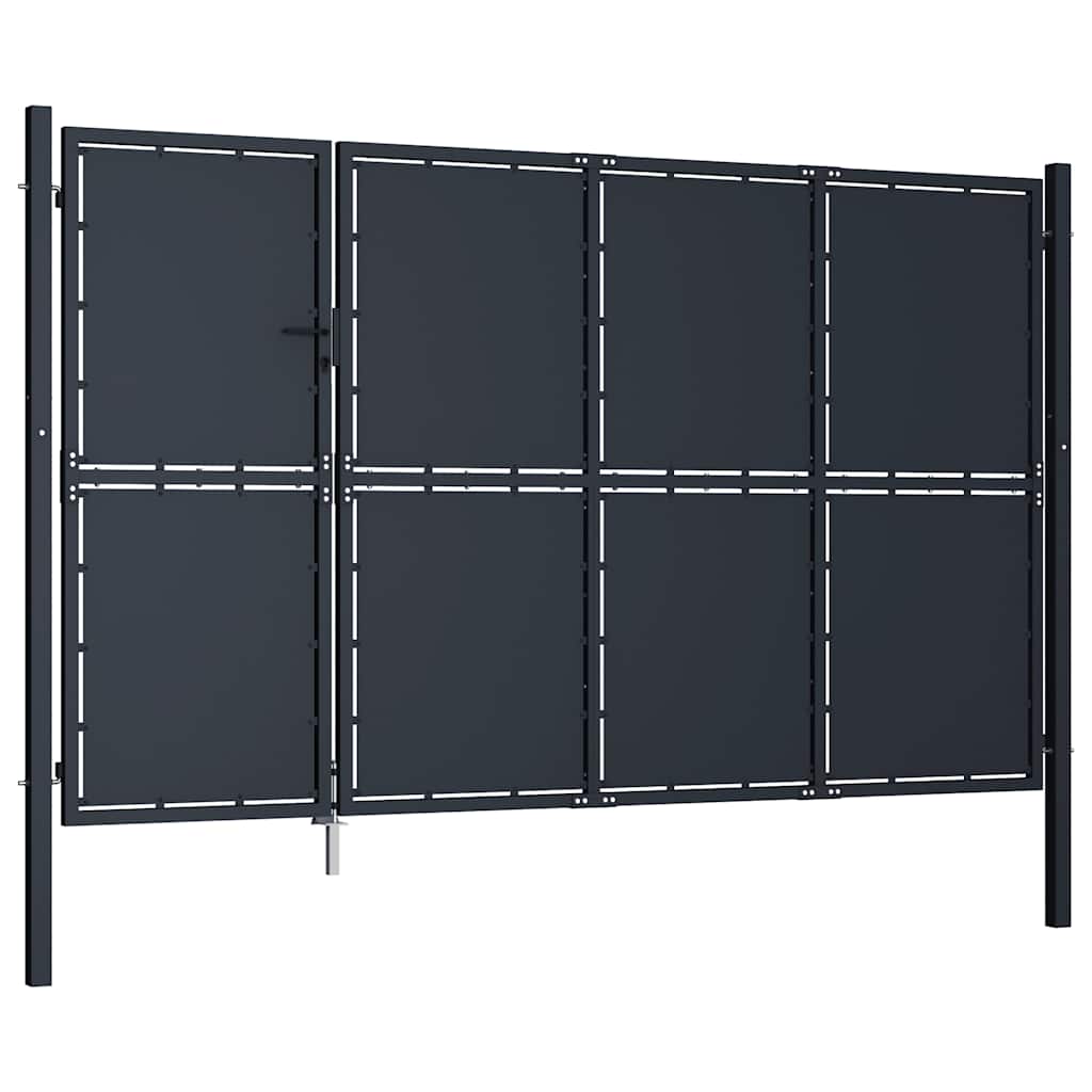 Portão de jardim em aço 350x150 cm antracite