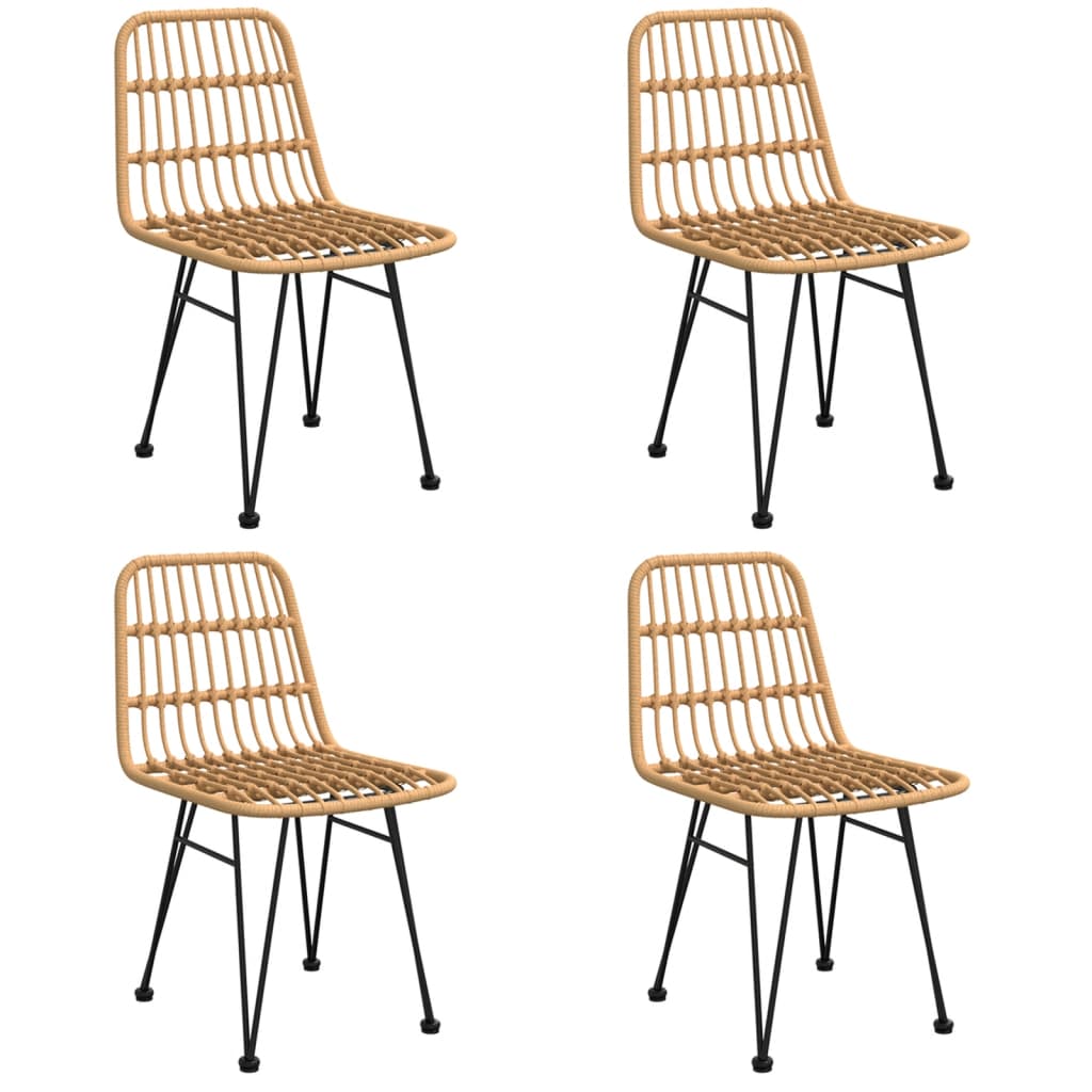 5 Pcs conjunto de jantar p/ jardim vime PE