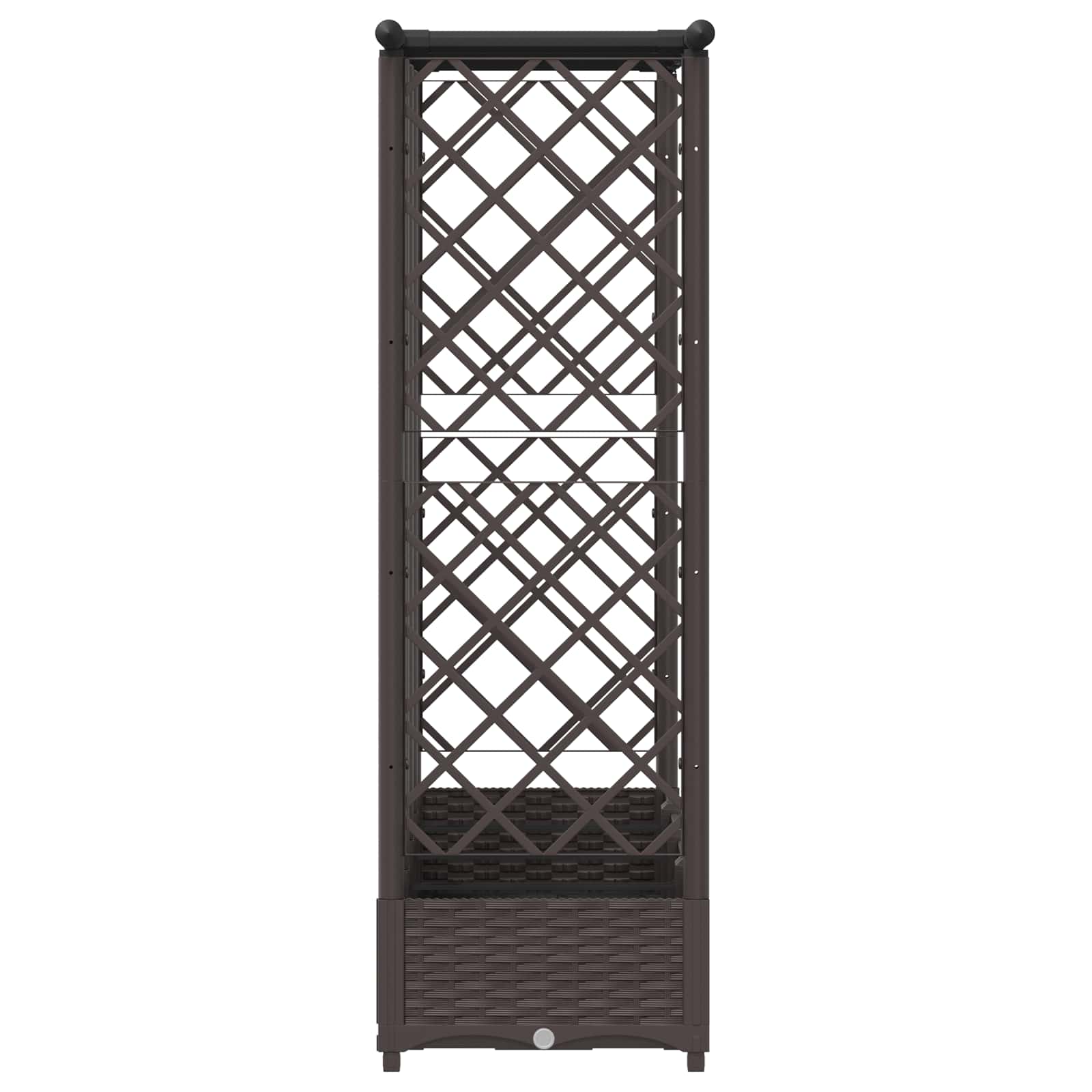 Cama elevada com treliça e telhado castanho 202,5 x 40 x 121 cm