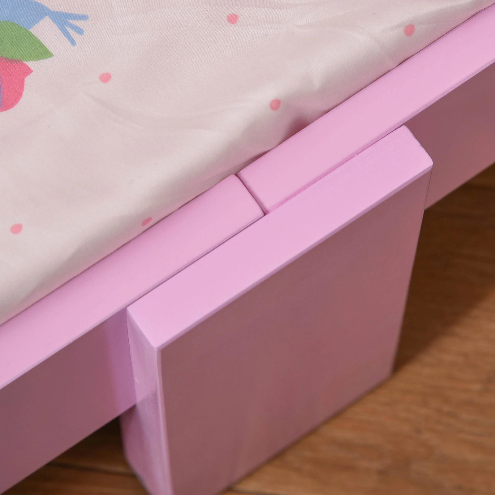 Cama infantil meninas c/ barreira de proteção 143x73 cm carga máx. 50kg para crianças acima de 3 anos rosa