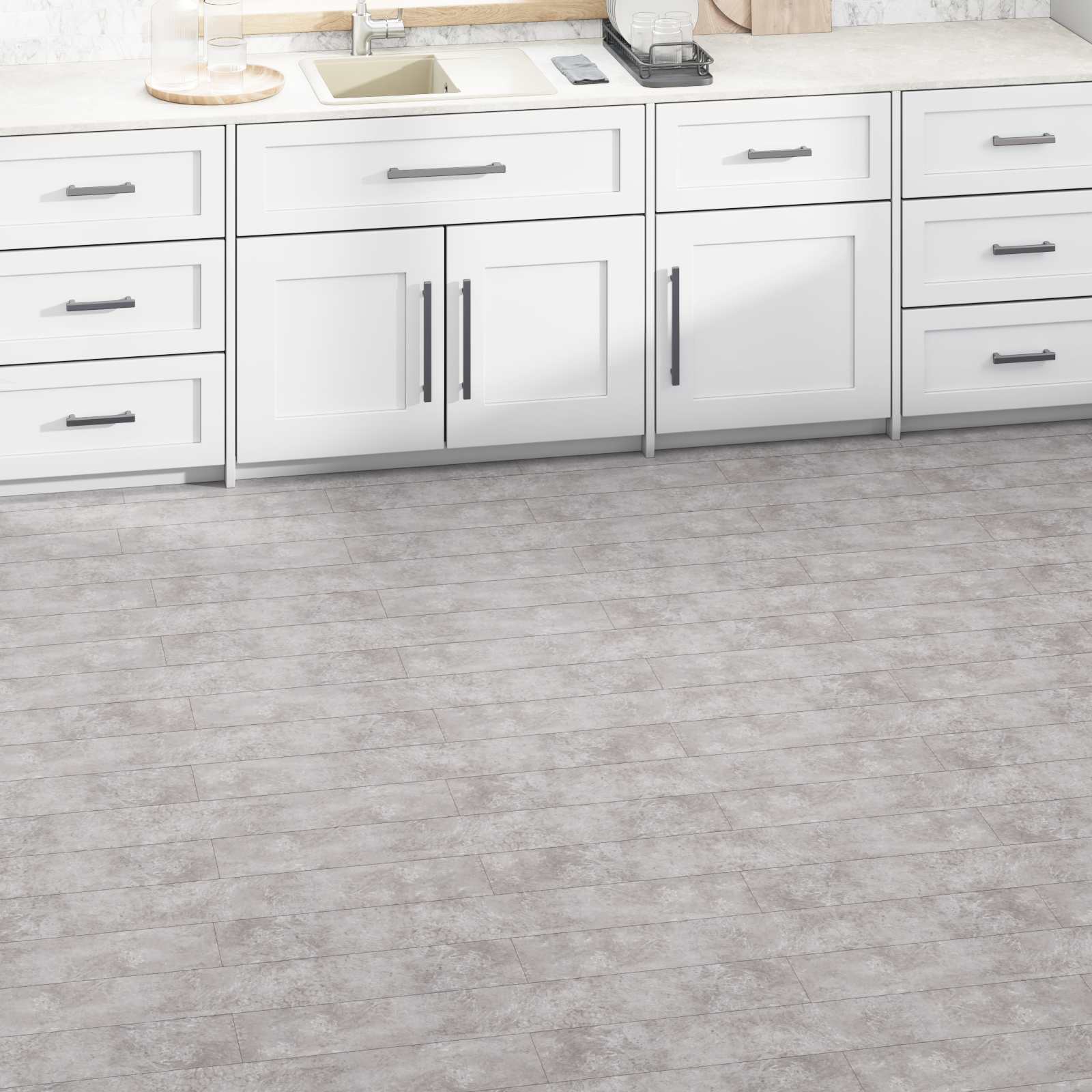 Pranchas de piso cinza terra 5,02 m² 36 unid. PVC