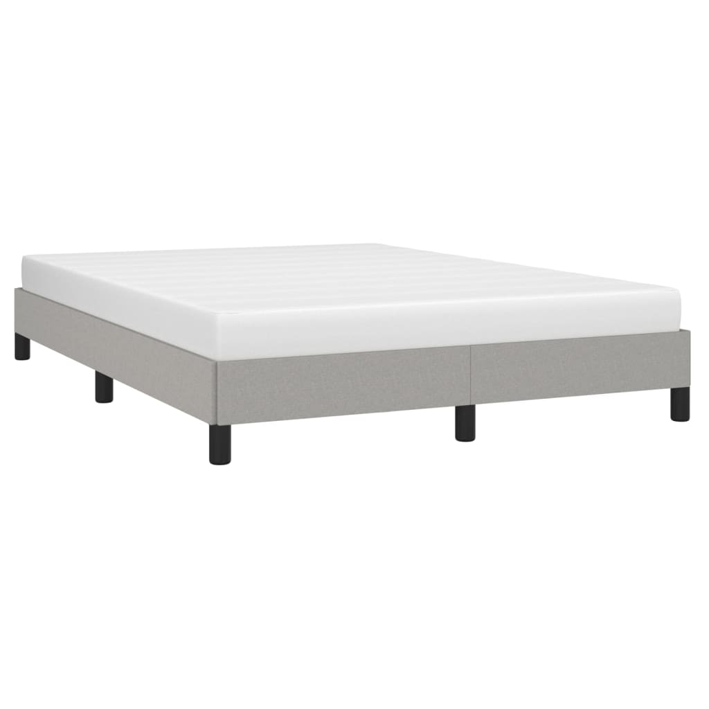 Estrutura de cama sem colchão 140x190 cm tecido cinzento-claro