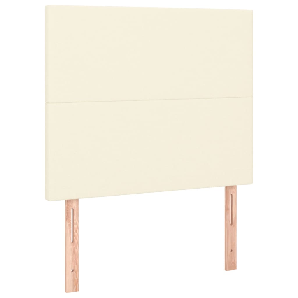 Cabeceira de cama c/ LED 80x5x118/128cm couro artificial crème