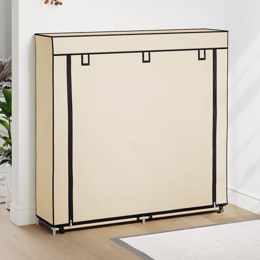 Sapateira com cobertura 115x28x110 cm tecido cor creme