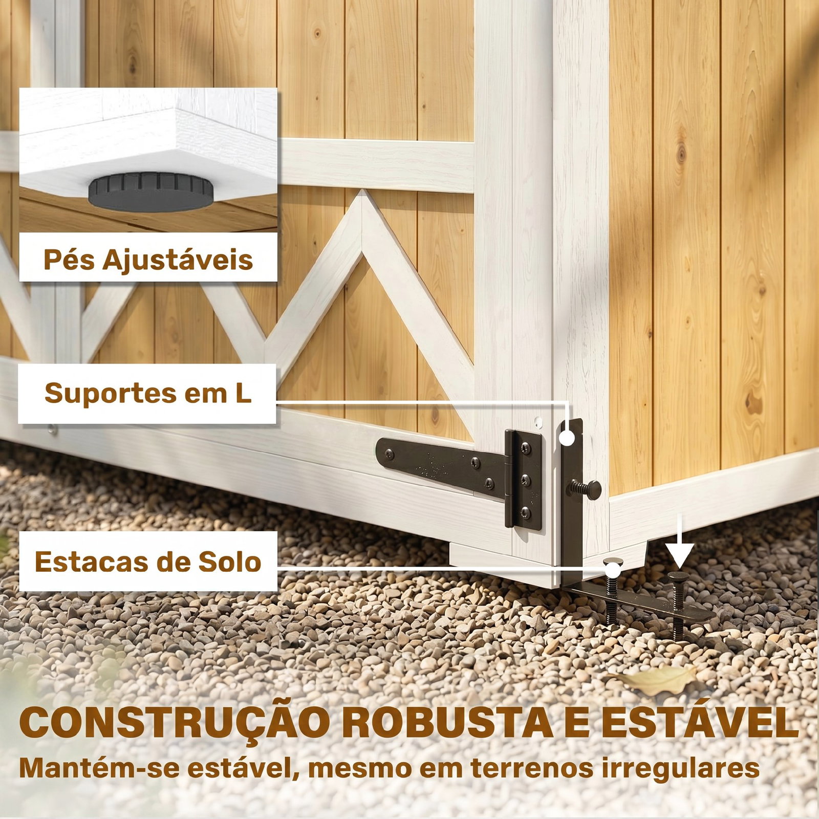 Armário de jardim de madeira 105x55x179 cm abrigo de exterior com portas 4 prateleiras extraíveis teto metal galvanizado madeira