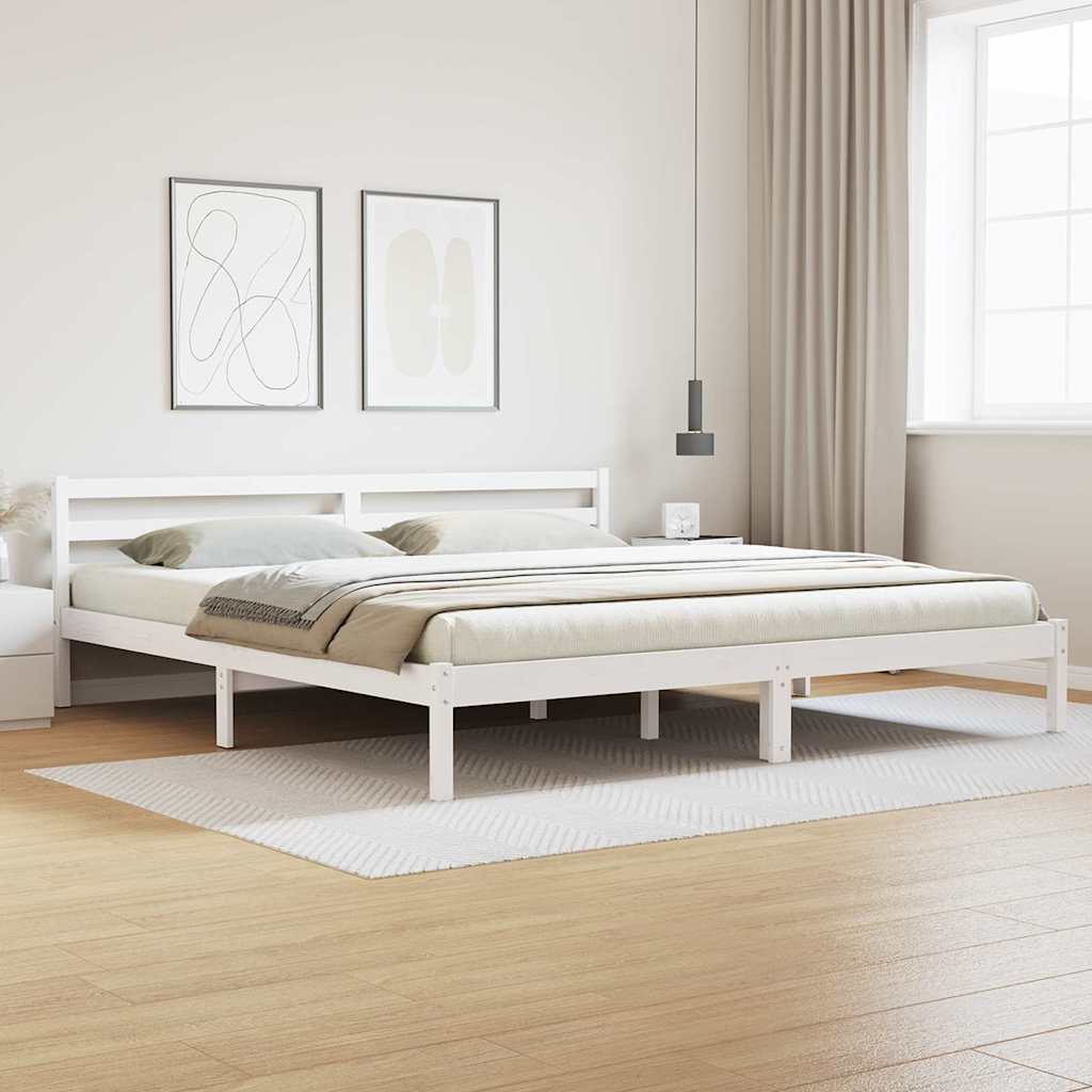 Estrutura da cama com cabeceira branco 215,5 x 205,5 x 69,5 cm