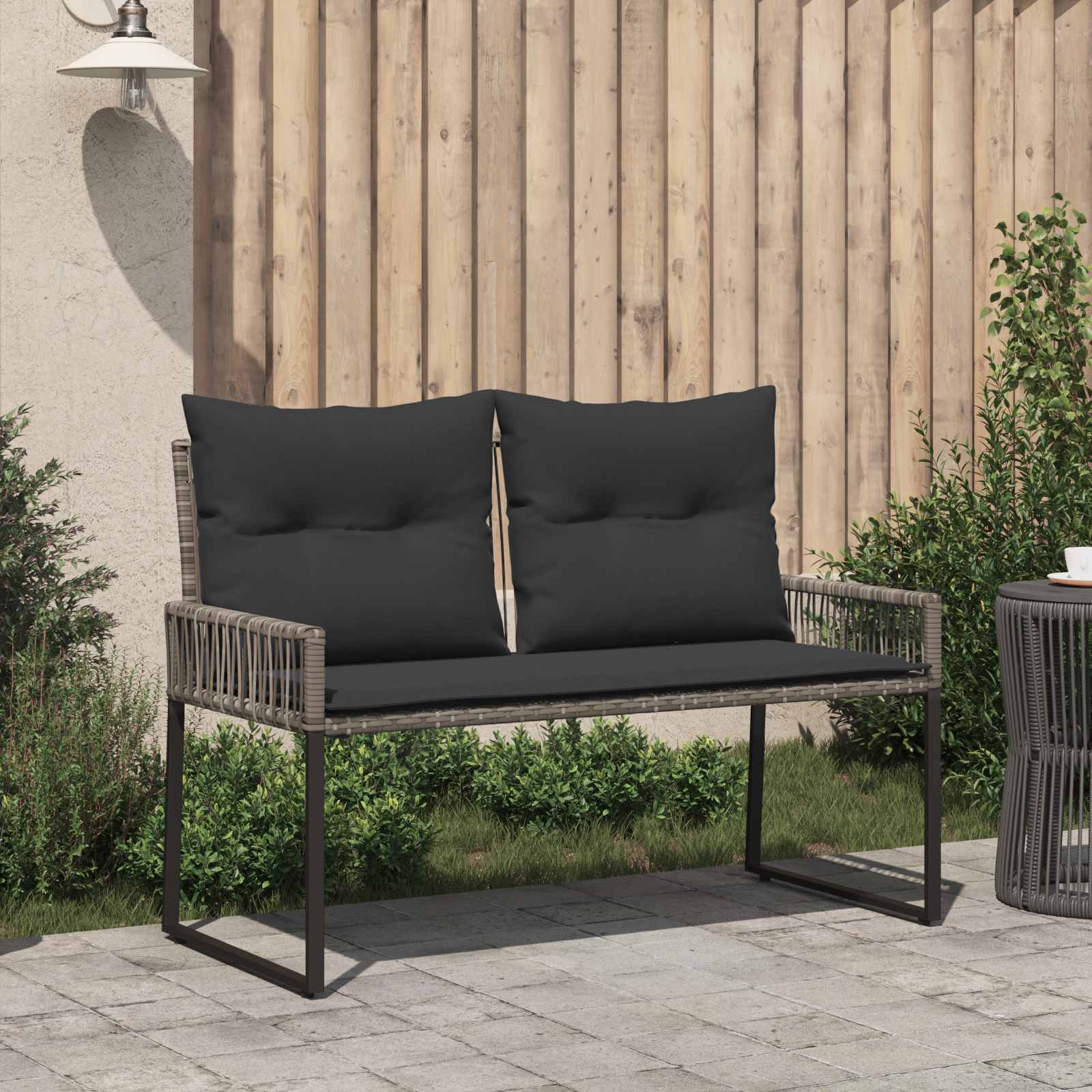 Banco de exterior 2 -seater 4 unid. 110 x 59 x 82 cm vime PE