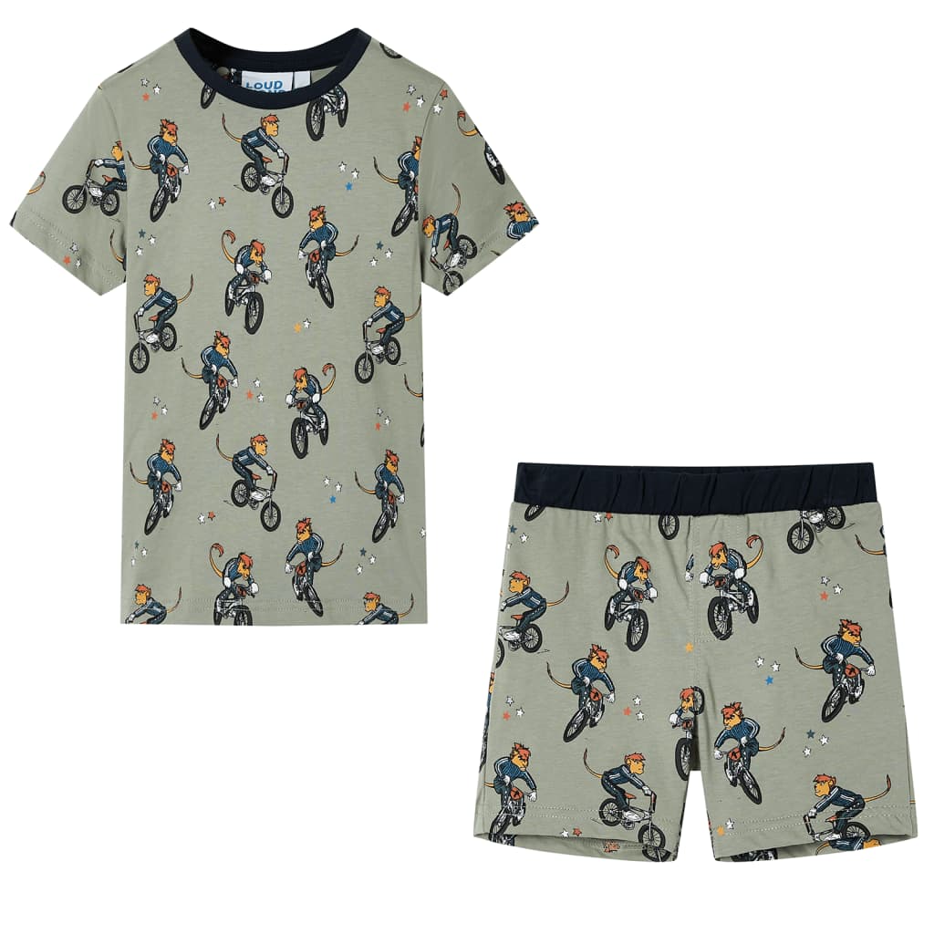 Pijama de manga curta para criança caqui-claro 92
