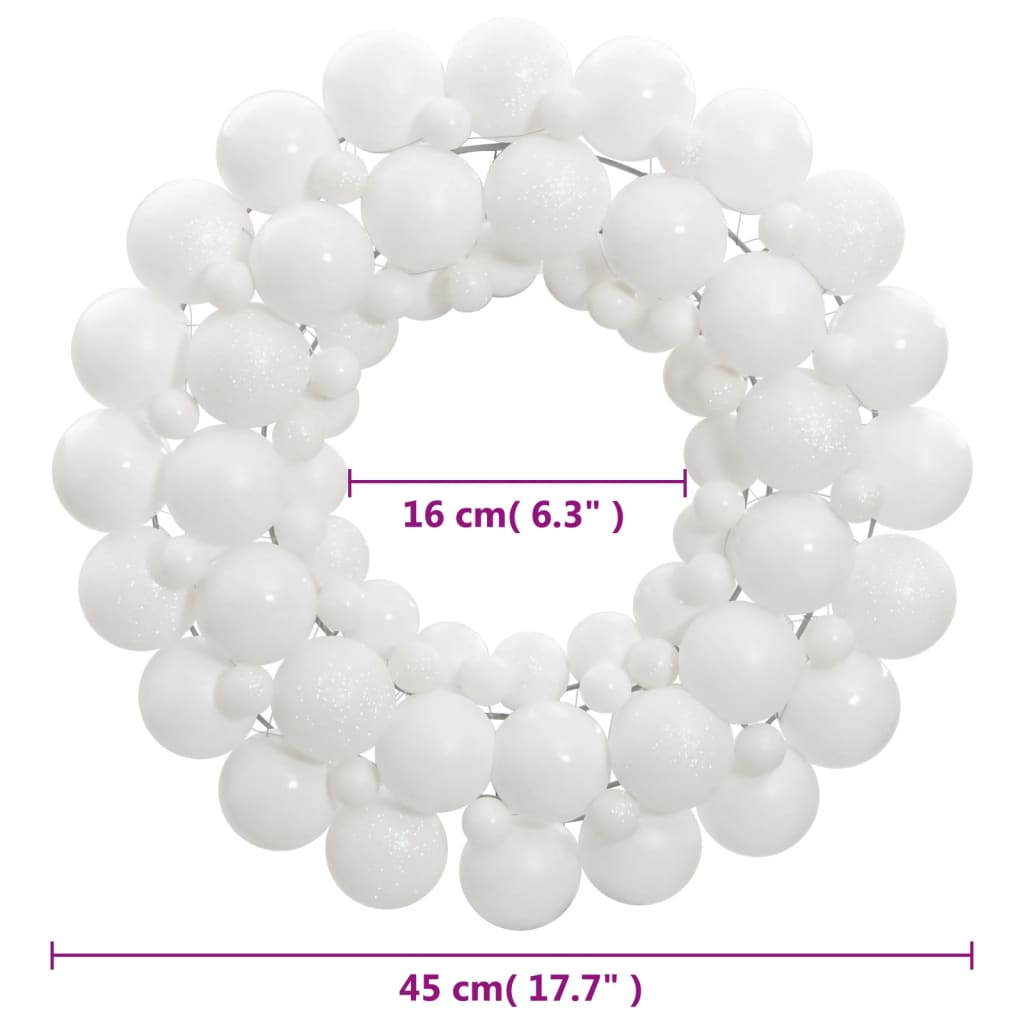 Guirlanda de natal 45 cm poliestireno branco