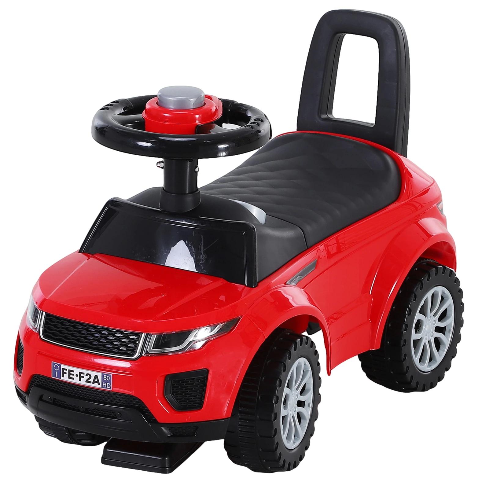 Carro andador para bebé sem pedais com alto-falante 60x38x42cm vermelho