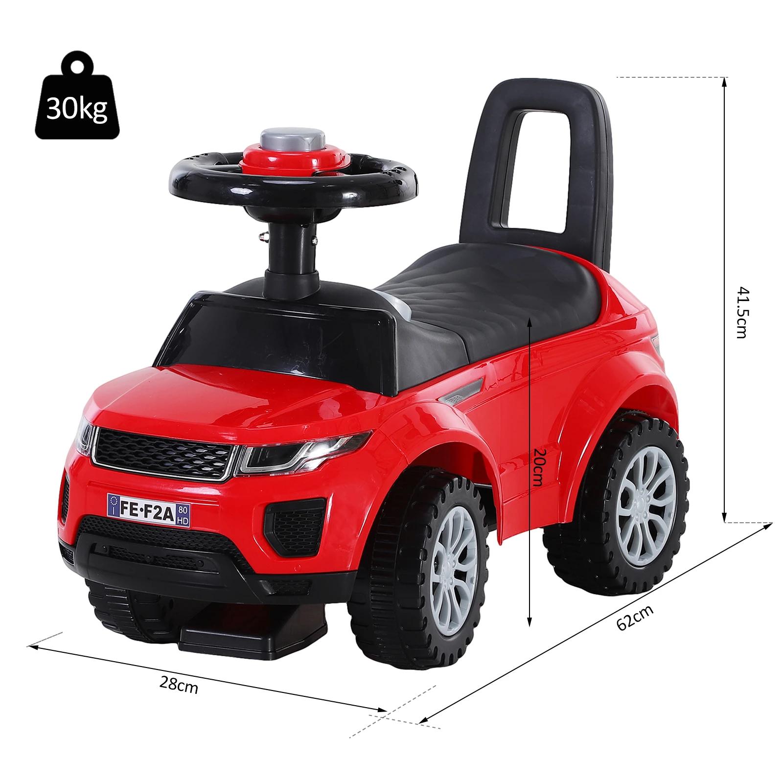 Carro andador para bebé sem pedais com alto-falante 60x38x42cm vermelho