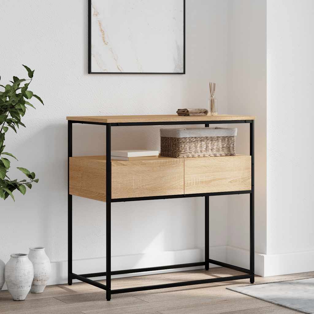 Mesa de console carvalho sonoma 75x40x75 cm madeira projetada