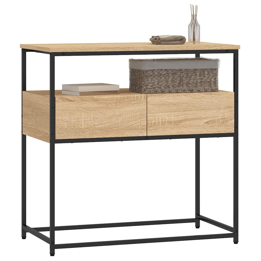 Mesa de console carvalho sonoma 75x40x75 cm madeira projetada