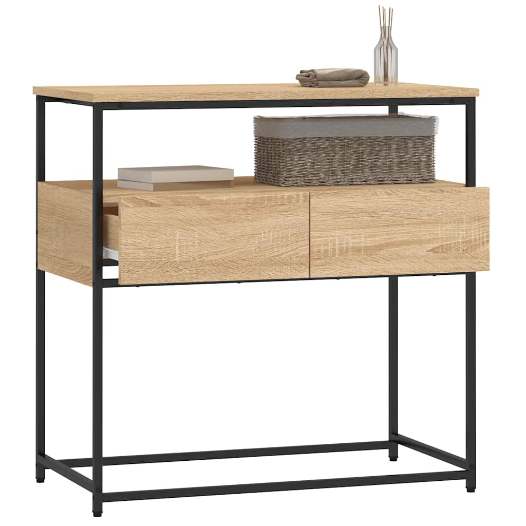 Mesa de console carvalho sonoma 75x40x75 cm madeira projetada