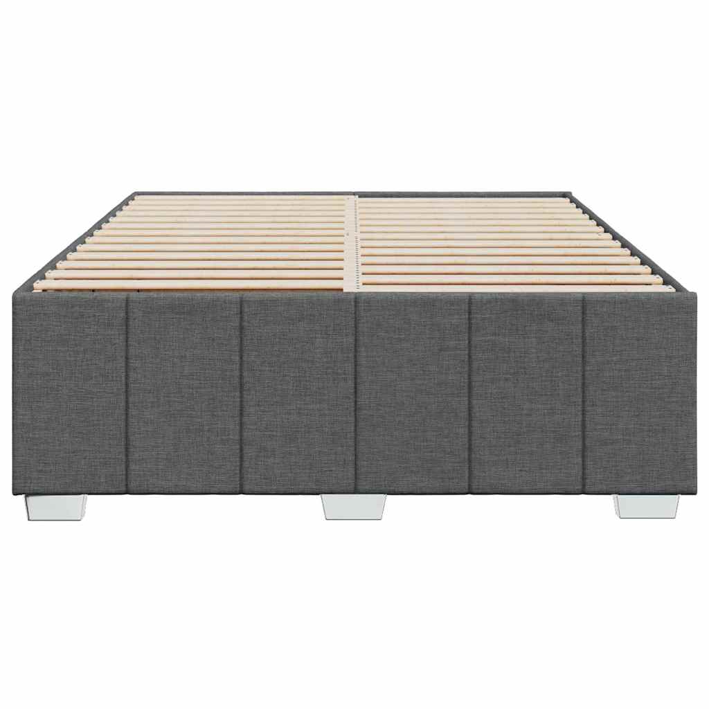 Estrutura de cama sem colchão 140x190 cm tecido cinzento-escuro