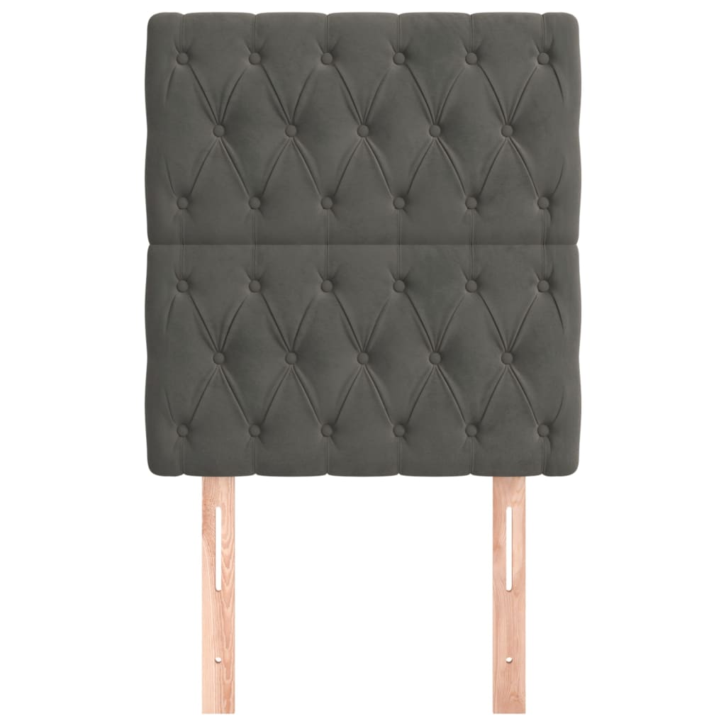 Cabeceira cinza escuro 80x7x118/128 cm veludo