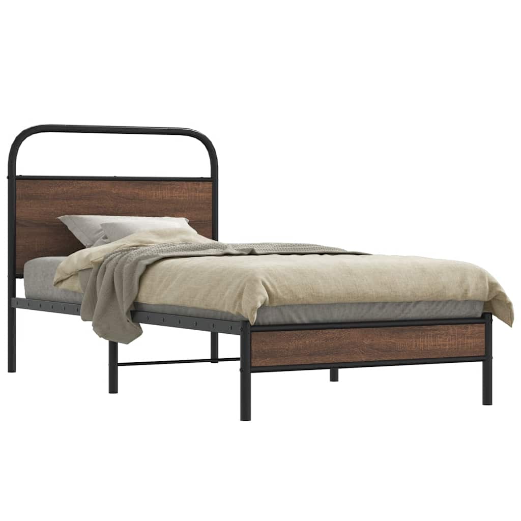 Estrutura cama s/ colchão derivados madeira carvalho castanho