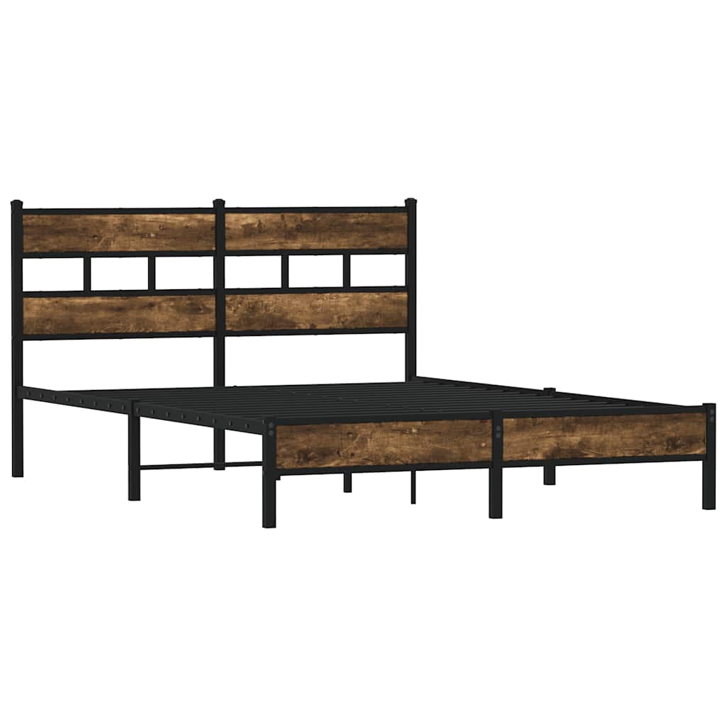 Cama sem colchão com cabeceira 160x200 cm carvalho sonoma