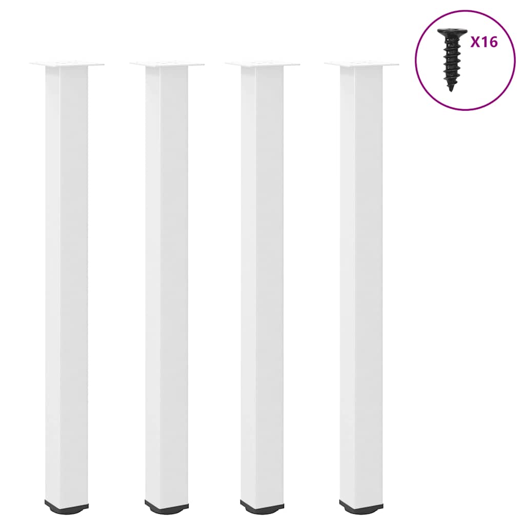Pés para mesa de bar 4 peças, branco, 110-112 cm, aço
