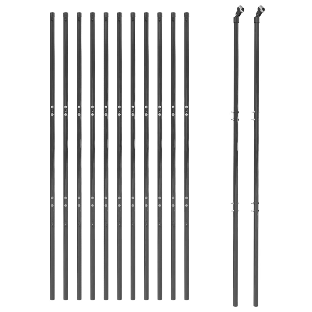 Cerca de malha de arame 1,6x25 m aço galvanizado antracite