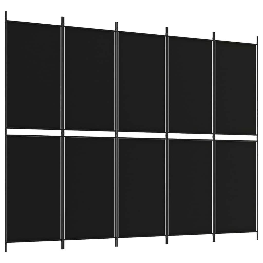 Divisória com 5 painéis 250x200 cm tecido preto