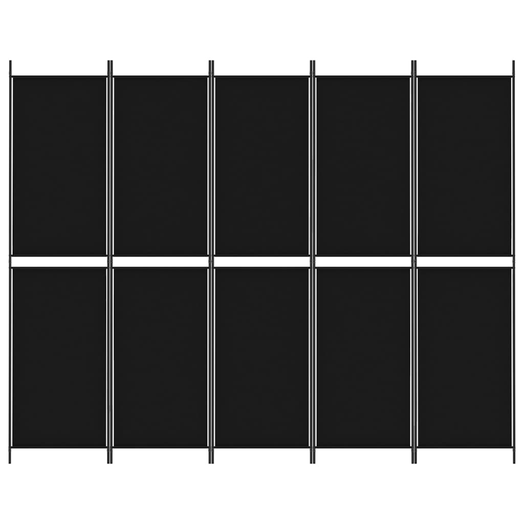 Divisória com 5 painéis 250x200 cm tecido preto
