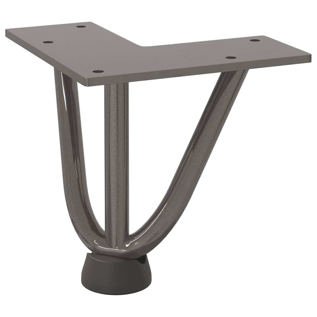 Pernas de grampo para mesa de centro 4 peças aço natural 10 cm aço maciço