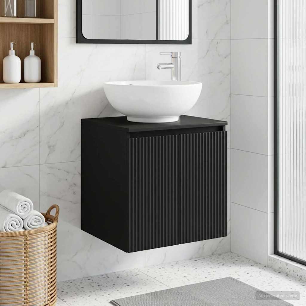 Vaidade com pia suspensa preto 49,5 x 44,5 x 65 cm