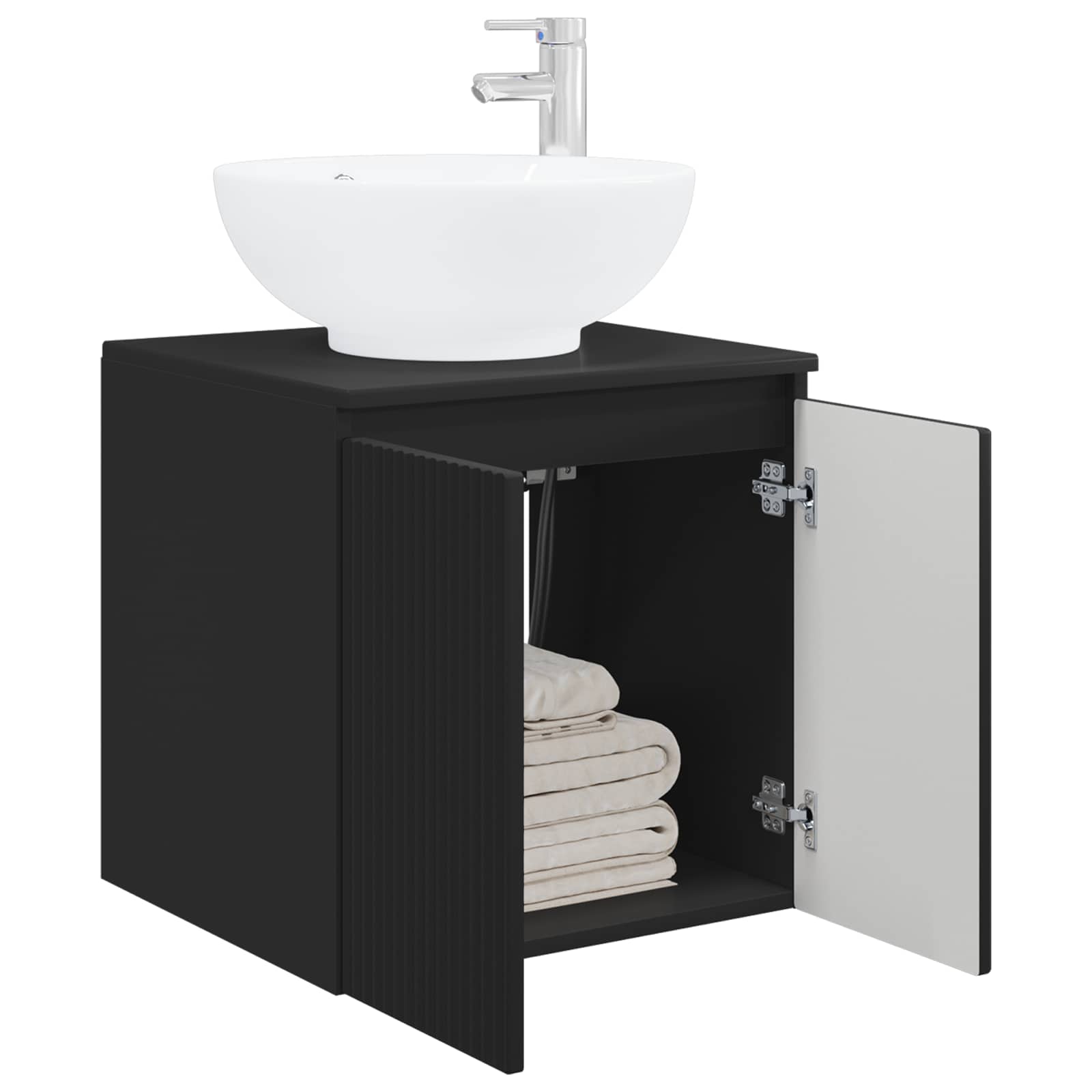 Vaidade com pia suspensa preto 49,5 x 44,5 x 65 cm