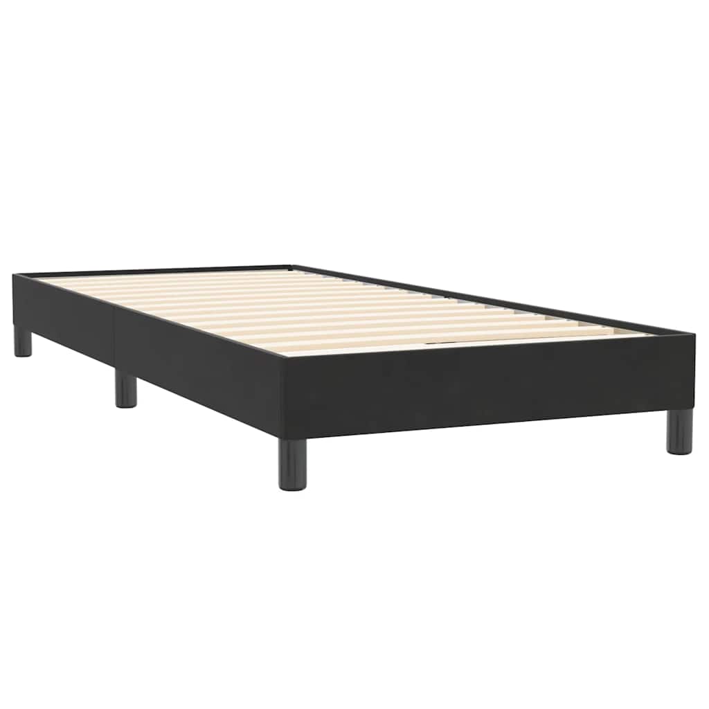Cama com molas sem colchão 100x220 cm veludo preto