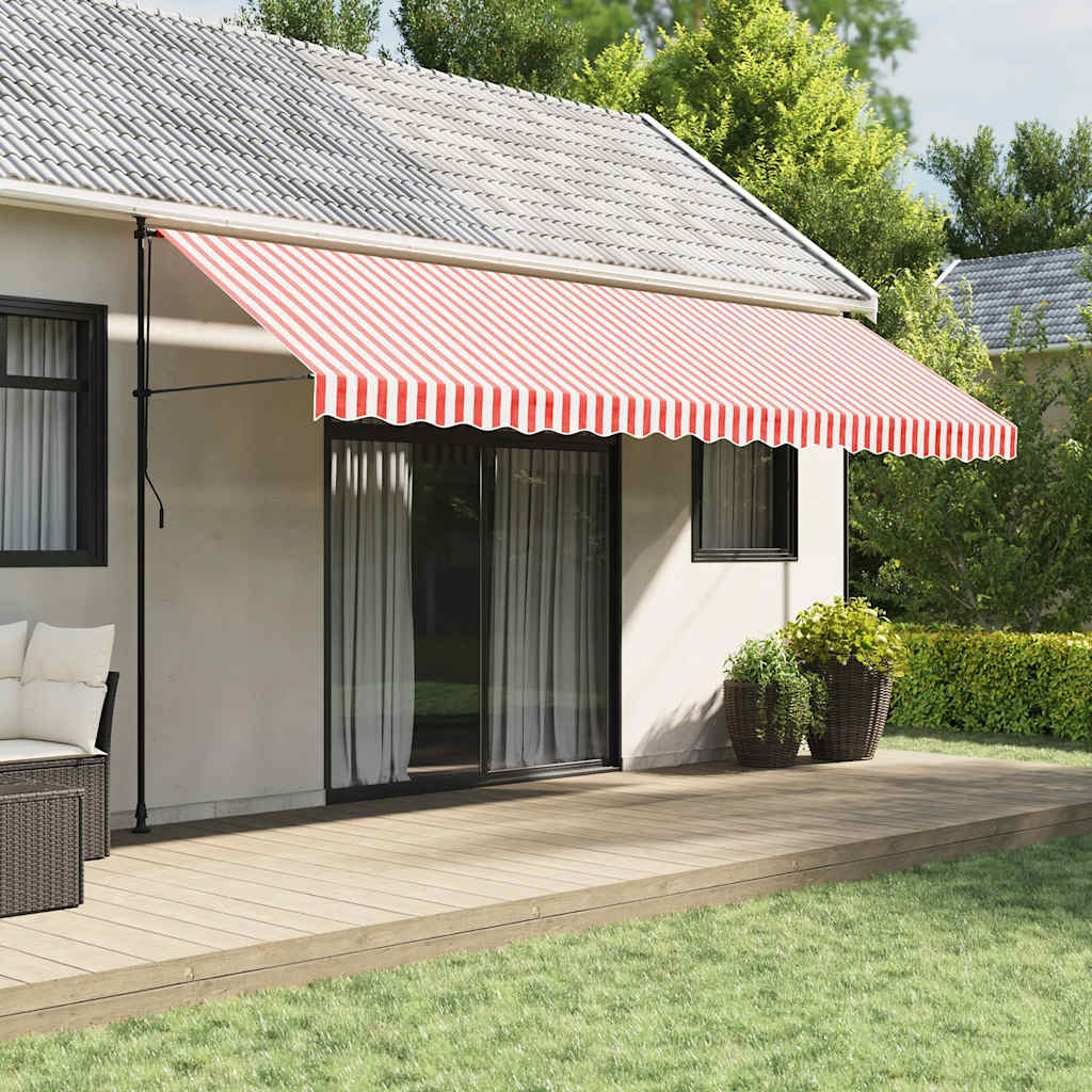 Tecido de substituição para toldo vermelho e branco 500x300 cm poliéster
