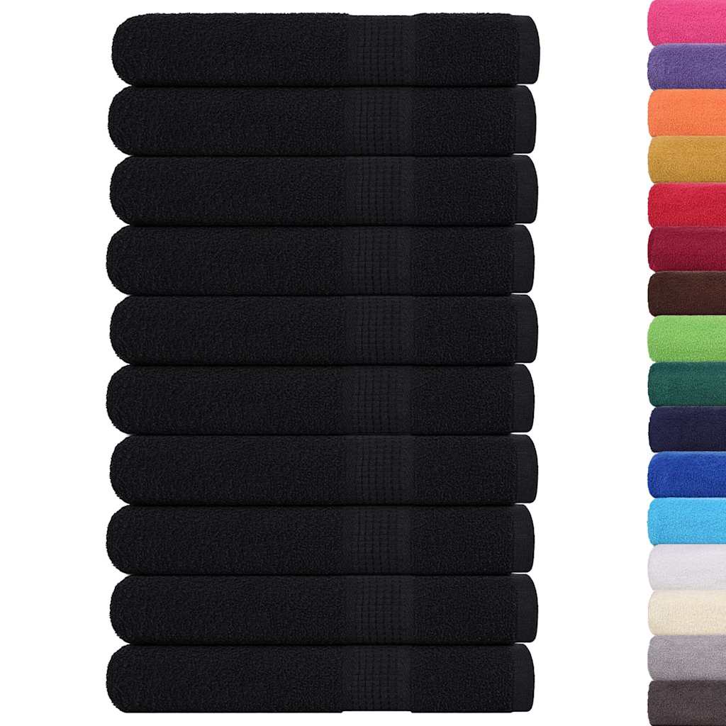 Toalhas de sauna frogn 10 pcs 80x200 cm 360 g/m² preto