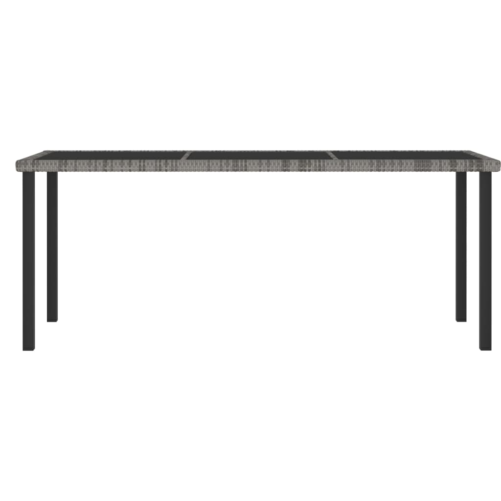 9 Pcs conjunto de jantar para jardim vime PE cinzento