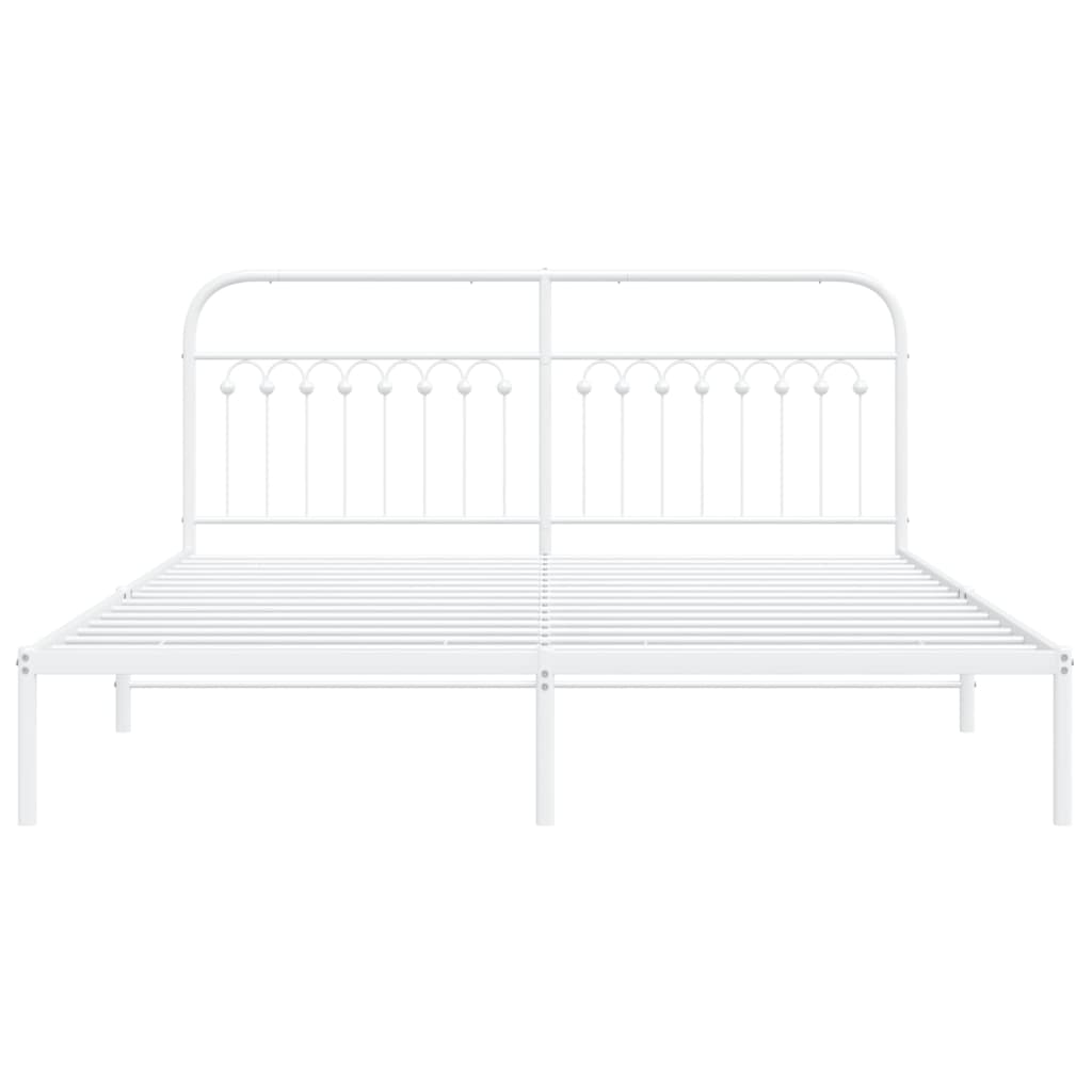 Estrutura de cama com cabeceira 183x213 cm metal branco