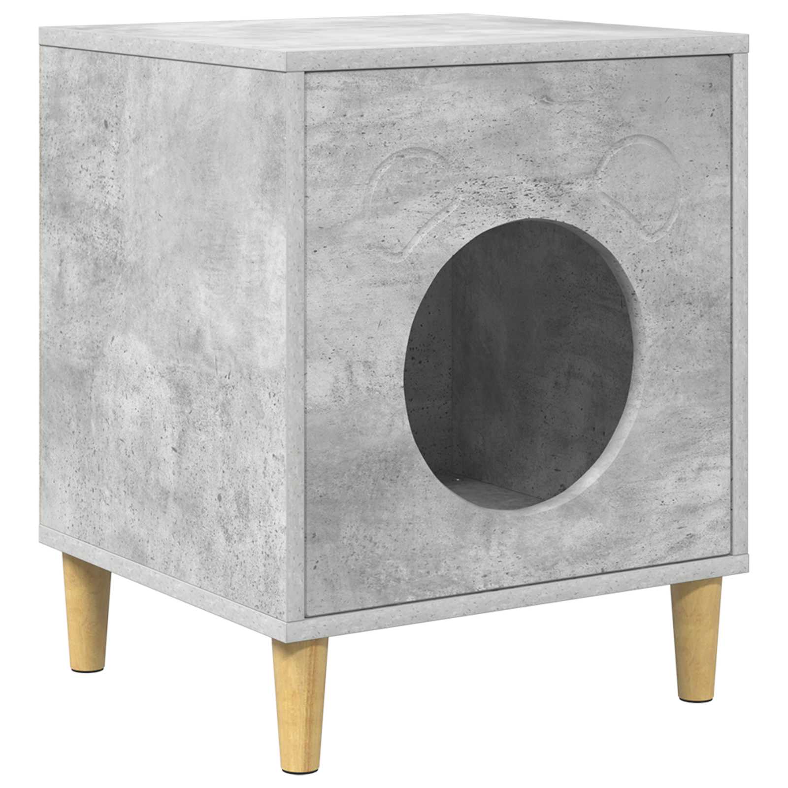 Casa para gatos concreto 42,5 x 40 x 53 cm derivados de madeira