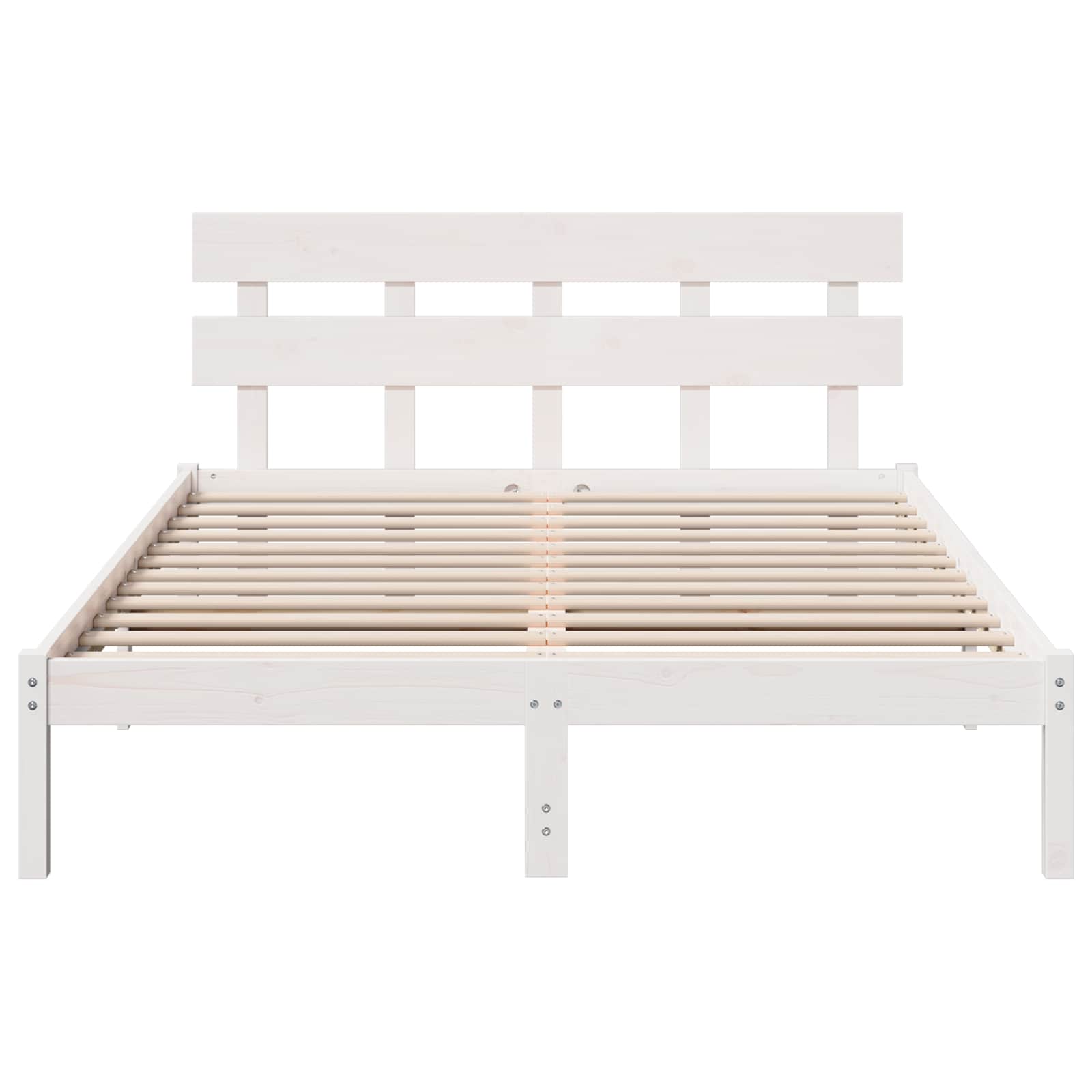Estrutura da cama branco 160 x 200 cm madeira de pinho maciça