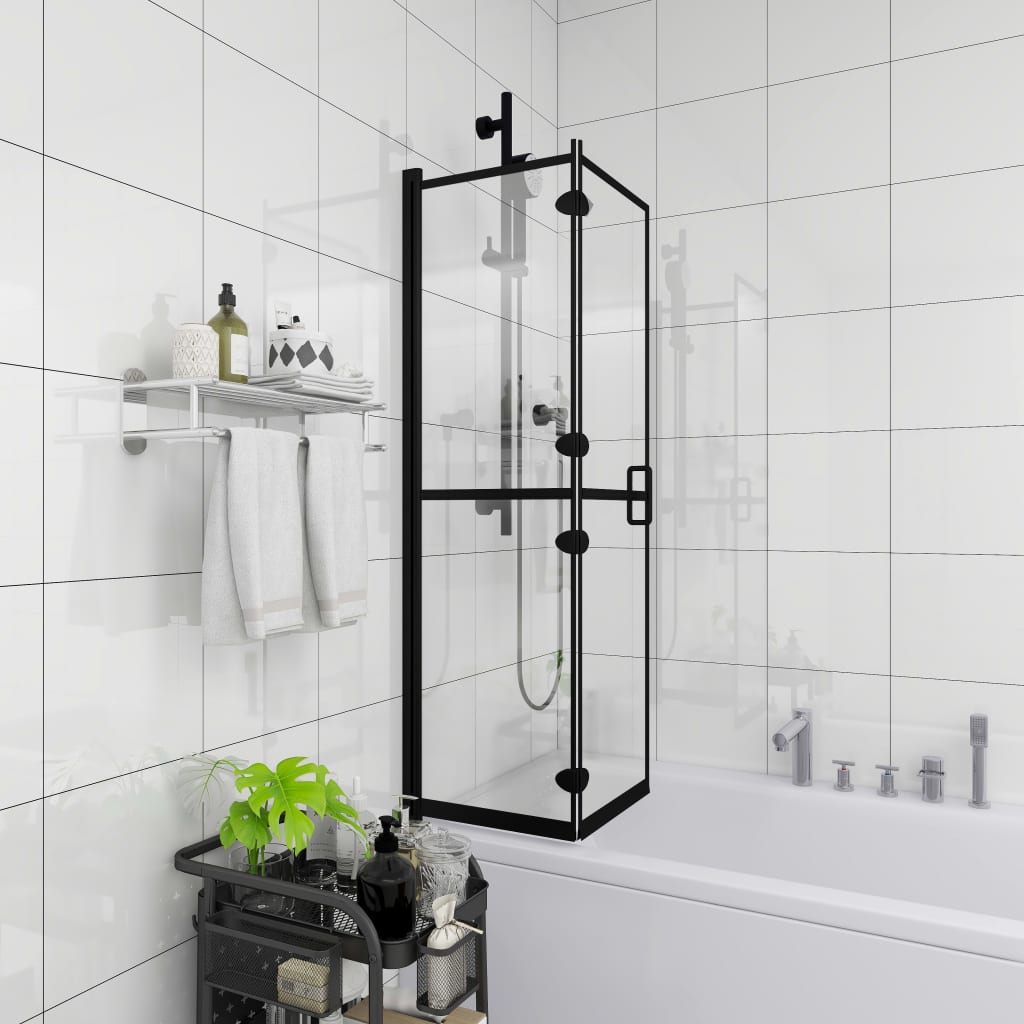 Divisória de chuveiro dobrável esg 80x140 cm preto