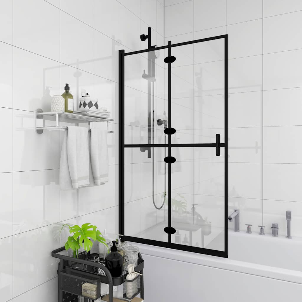 Divisória de chuveiro dobrável esg 80x140 cm preto