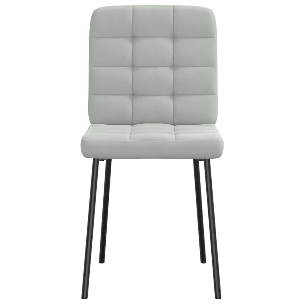 Cadeiras de jantar 6 pcs veludo cinzento-claro