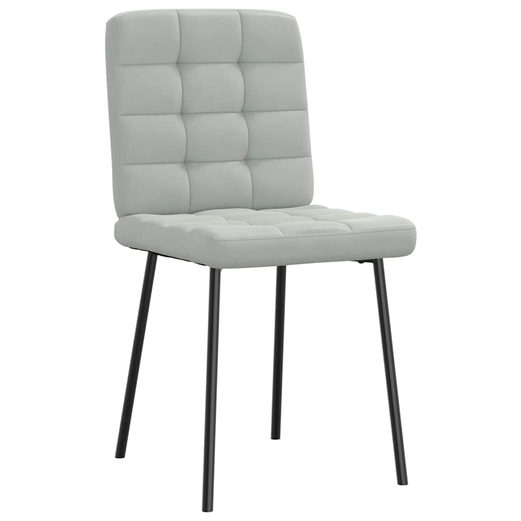 Cadeiras de jantar 6 pcs veludo cinzento-claro