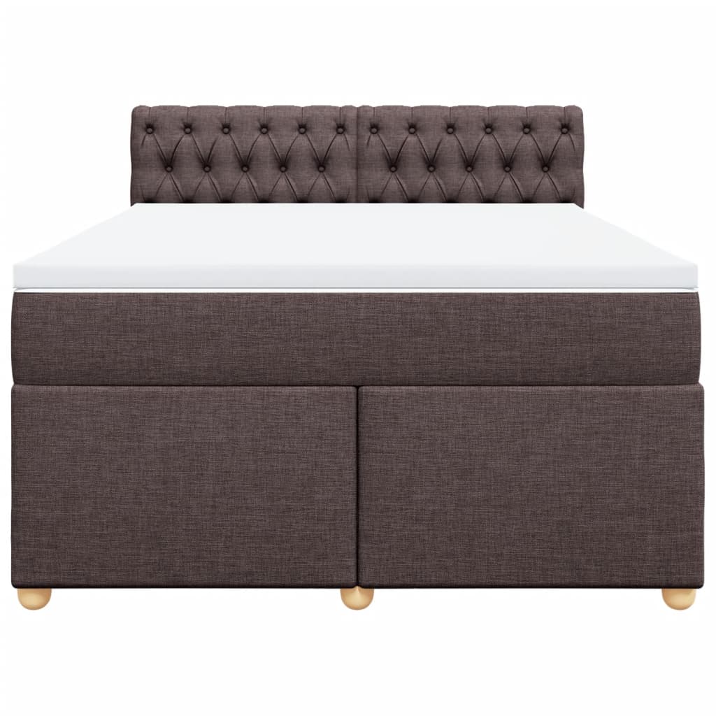 Cama com molas/colchão 140x190 cm tecido castanho-escuro