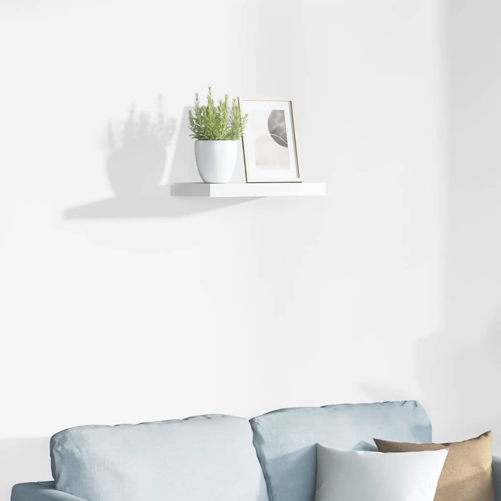 Prateleira de parede suspensa 40x23,5x3,8 cm MDF branco
