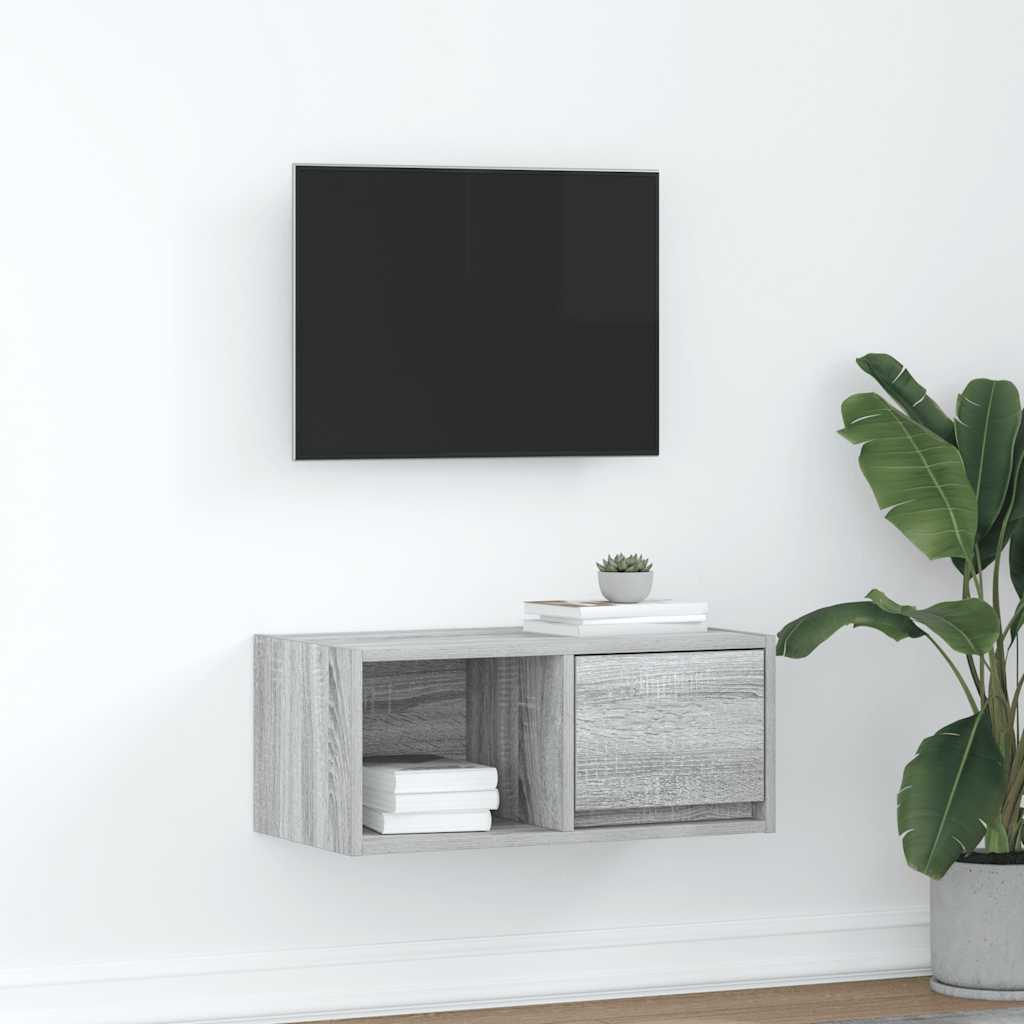 Móvel de TV 60x31x25,5 cm derivados de madeira cinzento sonoma