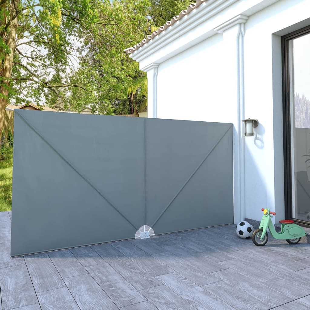 Toldo lateral dobrável para terraço 400x200 cm cinzento