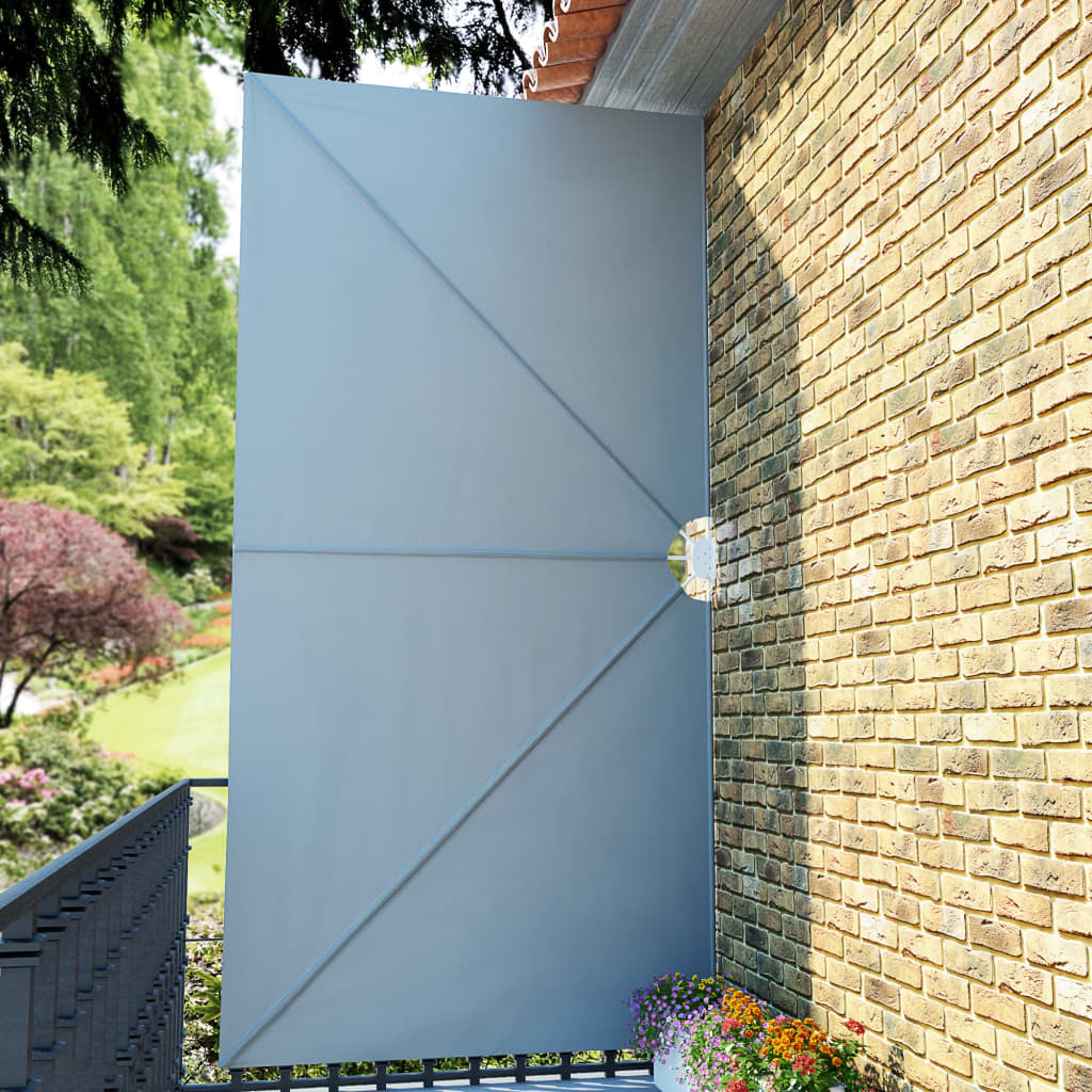Toldo lateral dobrável para terraço 400x200 cm cinzento