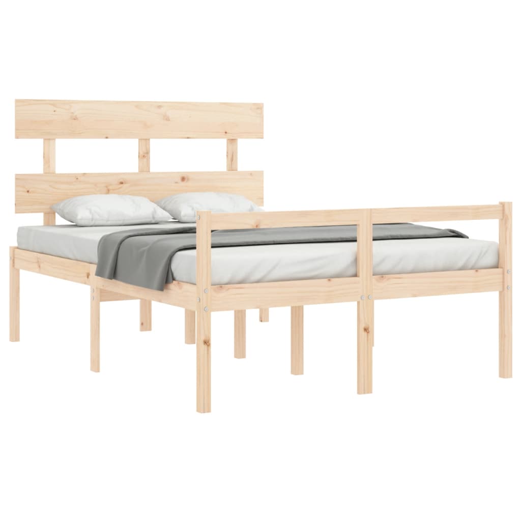 Cama para idosos com cabeceira 140x190 cm madeira maciça