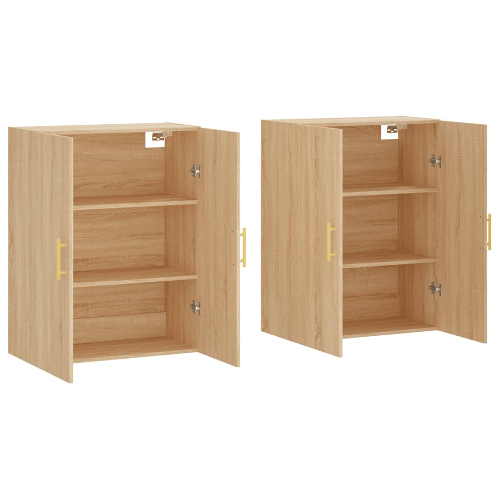 Armários de parede 2 pcs 69,5x34x90 cm carvalho sonoma